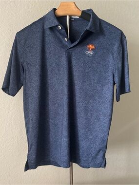 Peter Millar Summer Comfort Kiawah Ocean Course Golf Polo Shirt S Blue Print